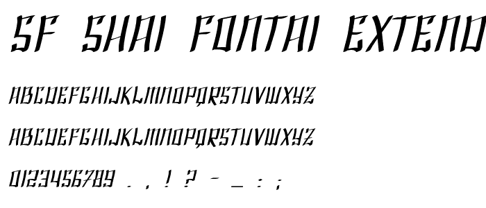 SF Shai Fontai Extended Oblique font